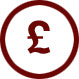 Pounds Sterling Icon Red